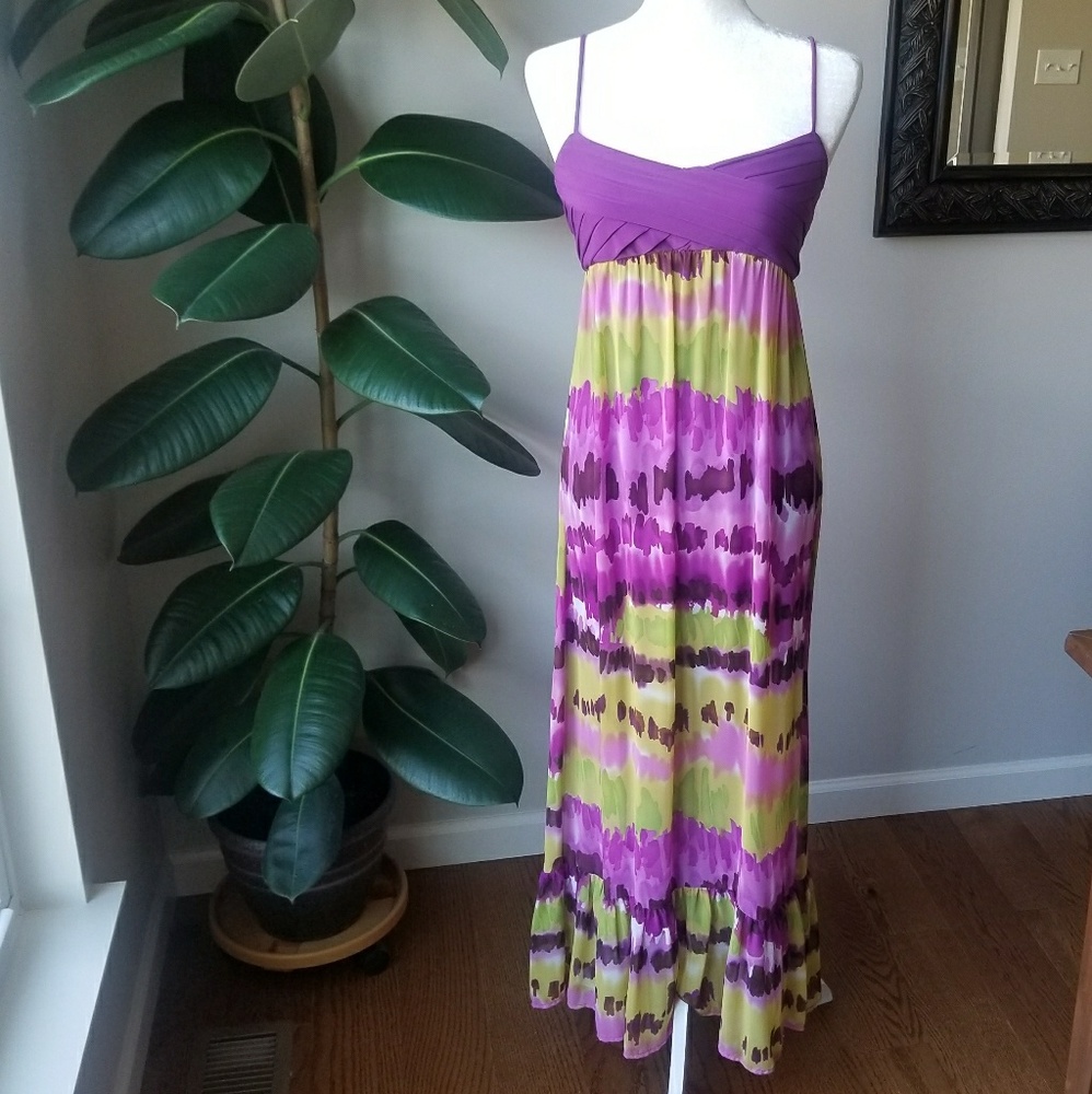 Gorgeous Multicolored Fully-Lined Maxi Dress